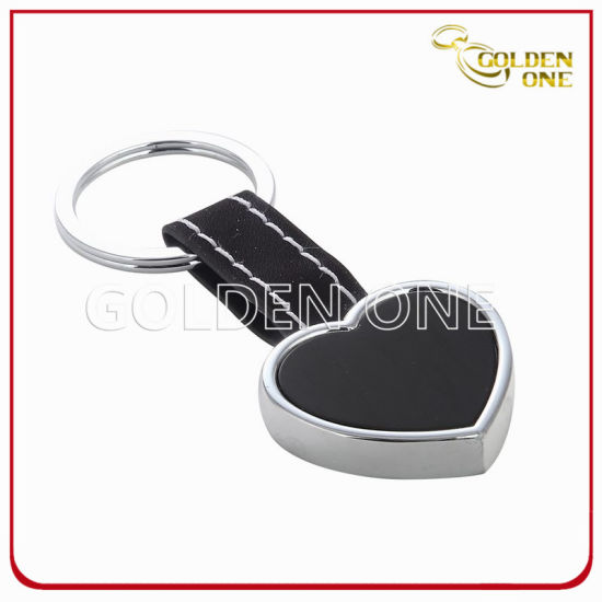 Good Quality Artificial Leather Key Tag with White Stitching
