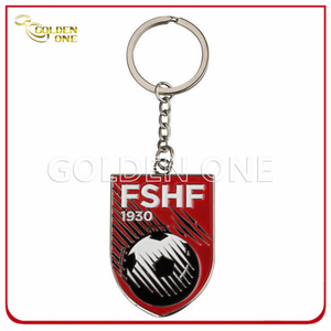 Custom Design Soft Enamel Football Logo Metal Keychain