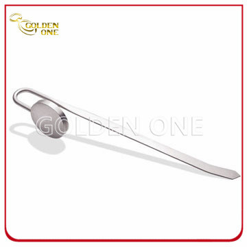 Fancy Blank Polish Metal Book Mark with Circle Charm