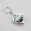 Nickel Plated Steering Wheel Zinc Alloy Key Chain with Compass