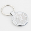 promotional metal soft hard enamel key chain custom logo  2d keyrings circle  shape shiny silver keychain with design