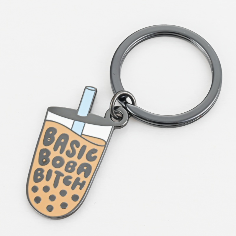 promotional metal soft hard enamel key chain custom logo  2d keyrings circle  shape shiny silver keychain with design