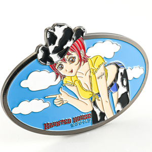 Black Nickel Belt Buckle with 2D Design and Epoxy Fill for Motorcycle Club Patches and Outdoor Enthusiasts Souvenir