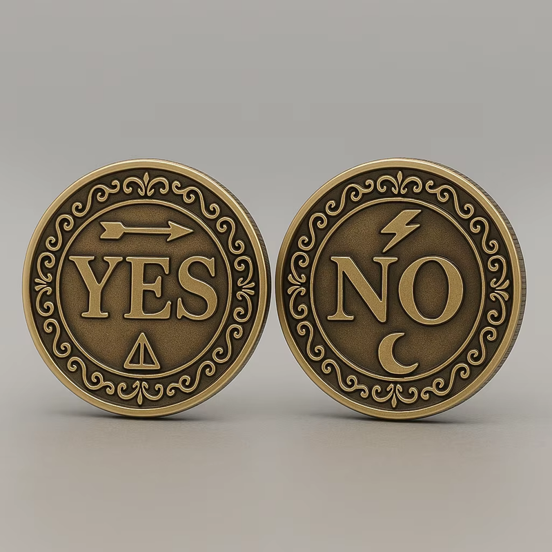 Vintage-inspired Copper Coin with Flat Edges And Double-sided Design, Complete with Velvet Pouch. Ideal for Decision-making And Custom Promotional Campaigns