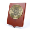 Elegant Wooden & Metal Wall Plaque for Sports Trophy, Championship Award with Laser Engraving and Mahogany Finish