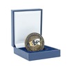 Honor Veteran Memorial Challenge Coin with Two-Tone Plated Gold and Blue, Service Recognition Commemorative Coin for Veteran Appreciation and Service Memory Display