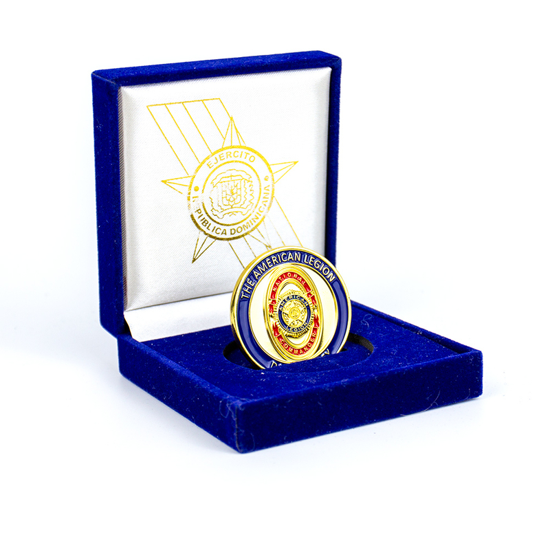 Foundational National American Legion Challenge Coin with Mirror Polished Base and Hard Enamel Emblem, Heritage Service Legacy Commemorative for National Conventions and Heritage Displays