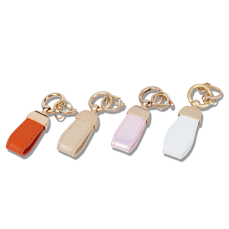 2025 Luxury Custom Leather Keychain with Hot Stamping Logo for Car Keys & Business Gifts
