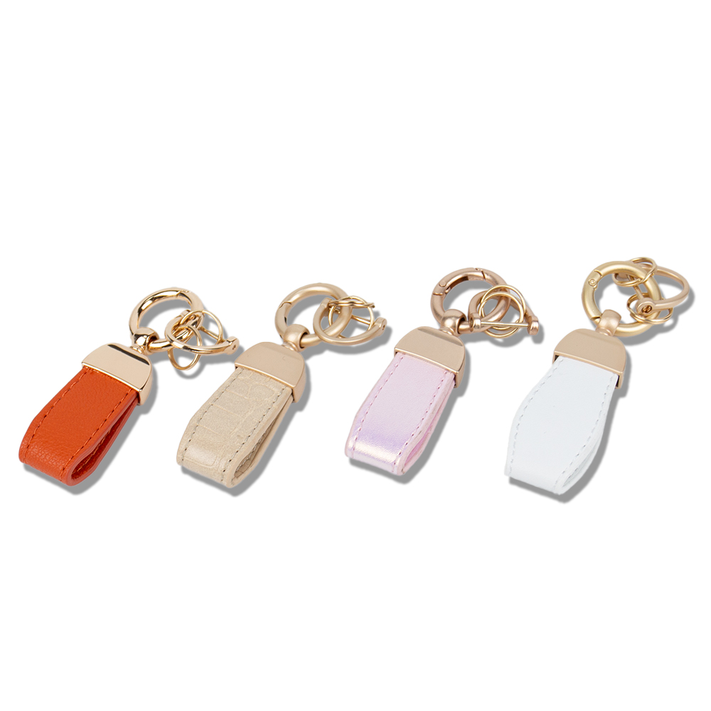 2025 Luxury Custom Leather Keychain with Hot Stamping Logo for Car Keys & Business Gifts