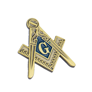 Personalized Freemason Pin with Laser Engraved G Symbol and Deluxe Clutch for Initiation Ceremonies and Collectors