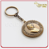 Custom Antique Gold Plated Coin Metal Keyring