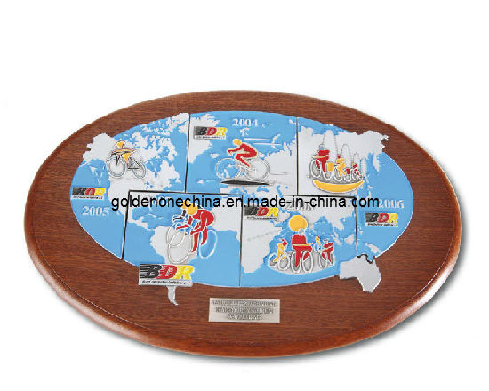 Souvenir Wooden Base & Metal Plate Award Plaque (WM02)