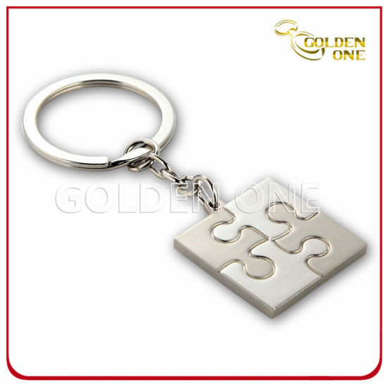 Creative Design Two -Tone Finished Puzzle Metal Keyring