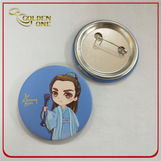 Promotional Custom Round Full Color Printing Souvenir Metal Tin Button Badge for Gift Item