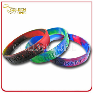 High Quality Customized Camouflage Concave Logo Silicone Rubber Wristband