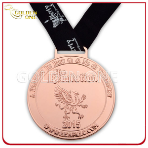 Custom Copper Plated Golf Tournament Trophy Medal