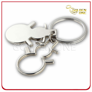 Promotion Shiny Nickel Plated Blank Lovers Metal Key Ring