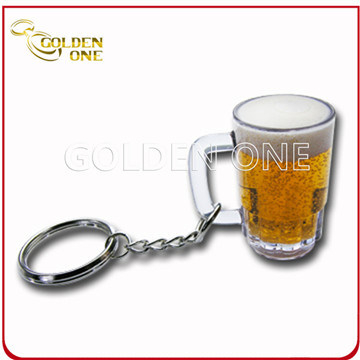 Factory Supply Beer Shape Soft PVC Key Chain