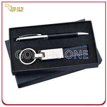 Business Metal Click Pen And Key Chain Gift Set