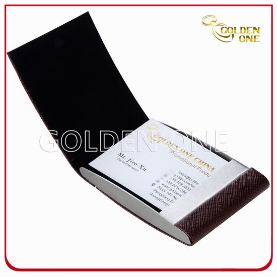 Promotional Creative Design Double Open Leather Card Holder