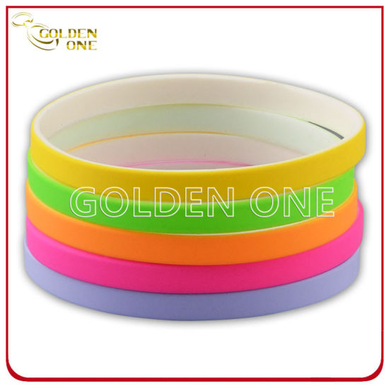Factory Wholesale Cheap 1/4 Inch Colorful Silicone Wristband