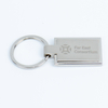 Modern Matte Silver Blank Keychain with A Safety Pull Ring for Easy Carrying. Customizable with Printed Or Laser-engraved Logos. Packaged in A Transparent Display Box