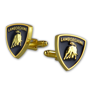 Anti-Tarnish Zinc Alloy Cufflinks with 3D Enamel & Laser-Engraved Logo, Polished Dress Shirt Buttons for Men's Wedding and Business Suits