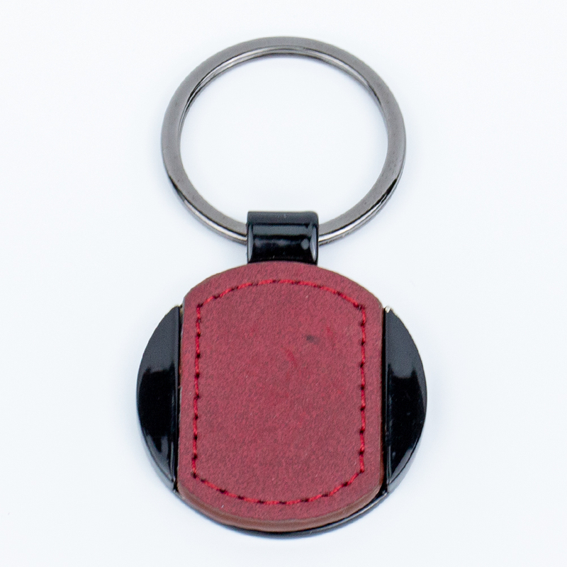 Custom Genuine Leather Keychain with Key Ring Holder, Personalized Key Fob for Corporate Gifts