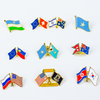 Gold Plated Bilateral Friendship Flag Pin with Matte Paint Finish and Zinc Alloy Construction for Diplomatic Events and Cultural Exchange Ceremonies