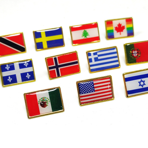 Cost-Effective Custom Flag Pin with Gold Plated Finish and Domed Epoxy Sticker Design for Group Orders and Promotional Giveaways