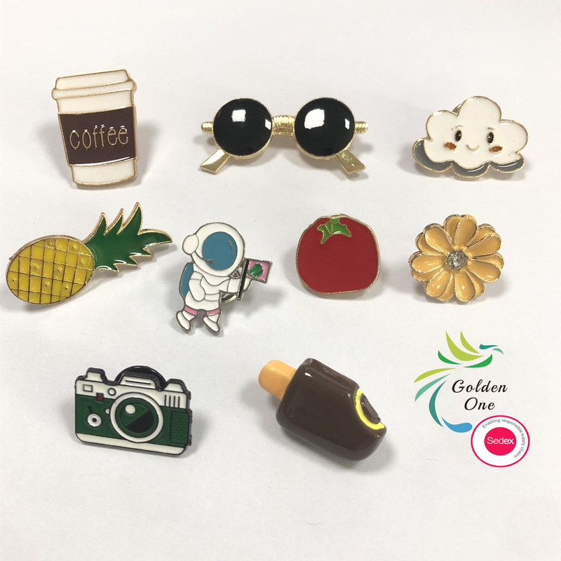 Pineapple cloud sunglasses Tomato book ice cream shape poppy positioning vintage crown brooch lapel pins for clothes