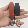 Premium Genuine Leather Keychains Bulk Order - Customizable Luxury Branding Gifts with Gold Foil Printing