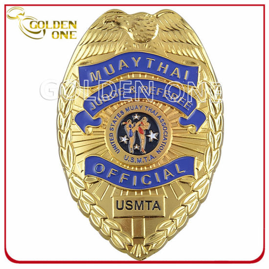 Custom 3D Engraved Gold Plated Police Chaplain Pin Badge