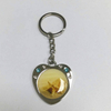 Custom Full Color Printed Epoxy Coated Heart Shape Metal Keychain