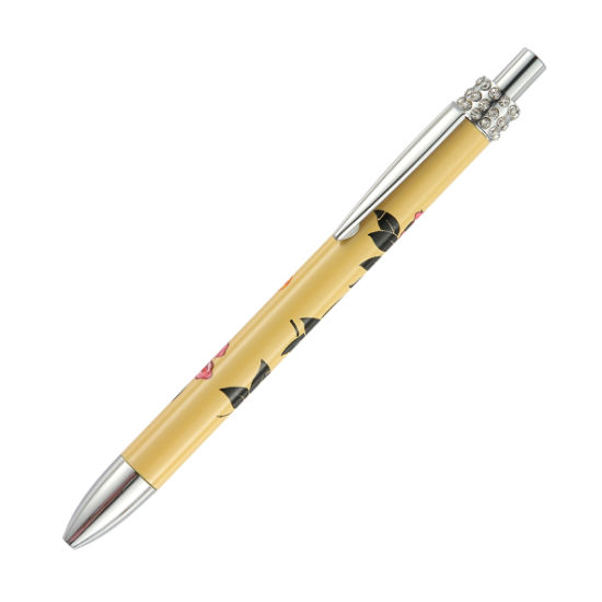 Promotional Chrome Plated Metal Pen with Roll Wooden