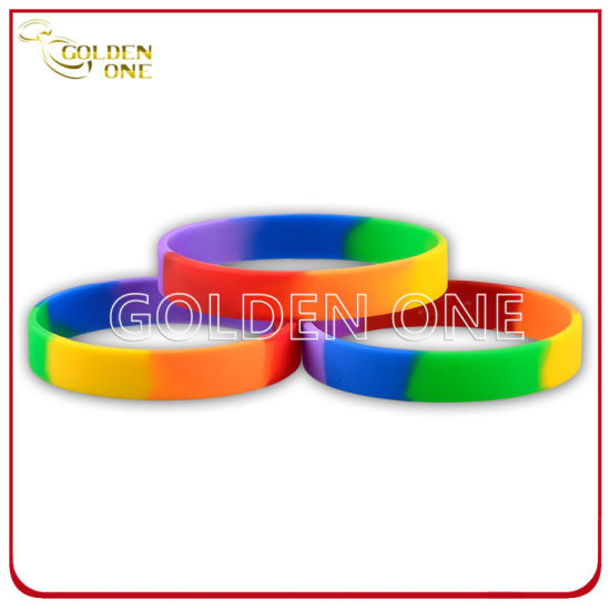 Promotion Gift Custom Segmented Coloring Silicon Wristband