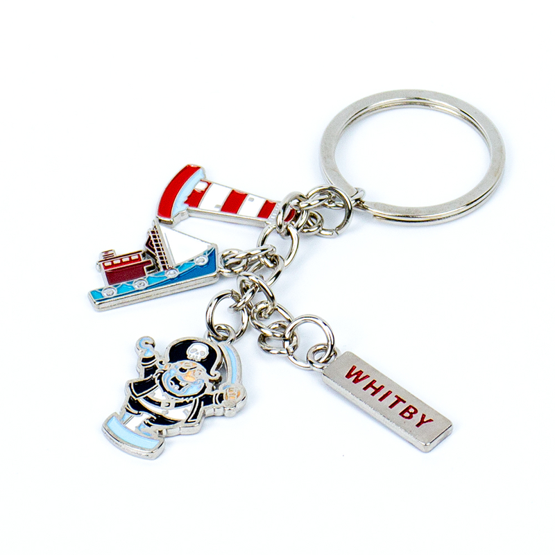 Laser-etched Stainless Steel Keychain with Naval Sailor Theme, Packaged in A Paper Box. Ideal for Bulk Promotional Items And Trade Show Giveaways