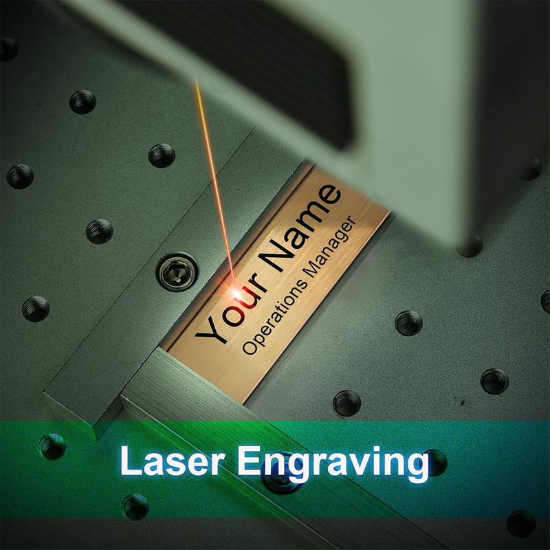 Custom Engraved Name Badge with Polished Stainless Steel and Magnetic Backing for Corporate Employees and Hospitality Industry