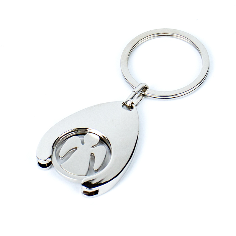 Versatile 1 Euro / £1 Token Keychain with Flat Ring, Blank for Custom Paint Baking or Enamel Filling Logo