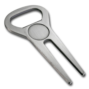 Blank for Custom Logo Zinc Alloy Divot Tool, Golf Divot Fixer Pitch Fork for Promotion Gifts and Golf Events in OPP Bag with Paper Card