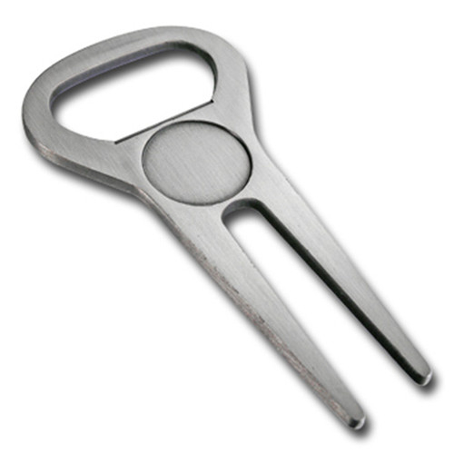 Blank for Custom Logo Zinc Alloy Divot Tool, Golf Divot Fixer Pitch Fork for Promotion Gifts and Golf Events in OPP Bag with Paper Card