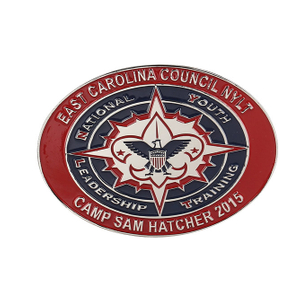 Silver Plated Elegant Belt Buckle with Soft Enamel Color Inlay for Formal Attire Gift and Presentation Case Packaging