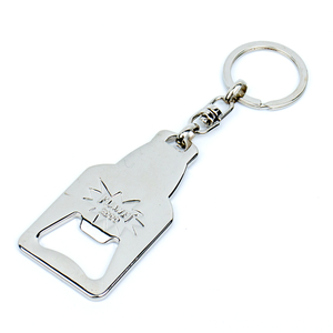 Zinc Alloy 3D Relief Bottle Opener Keychain, Enamel & Polished Surface Beer Opener Key Ring with Lanyard Hole, Durable Promotional Gift for Bar Party Wedding