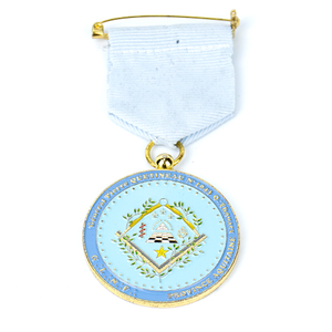Custom-made Masonic Medal of Honor Crafted From Zinc Alloy with Soft Enamel Finish, Presented in A Velvet Gift Box. Designed Specifically for Associations And Masonic Organizations