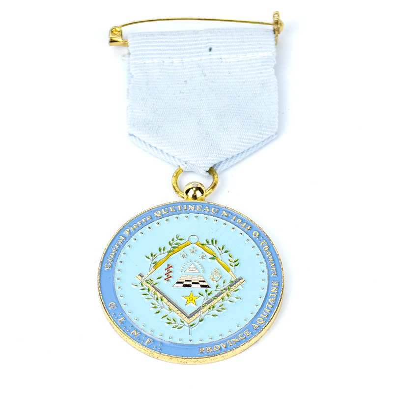 Custom-made Masonic Medal of Honor Crafted From Zinc Alloy with Soft Enamel Finish, Presented in A Velvet Gift Box. Designed Specifically for Associations And Masonic Organizations