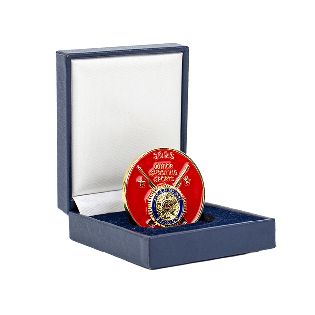 Youth Target Training American Legion Junior Shooting Sports Challenge Coin with Dual-Tone Enamel Fill, Marksmanship Achievement Commemorative for Youth Competition and Sports Award Ceremony