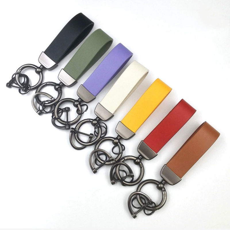Durable PU Leather Keychain for Car Keys Heat Transfer Printing Promotional Souvenir Customizable Design