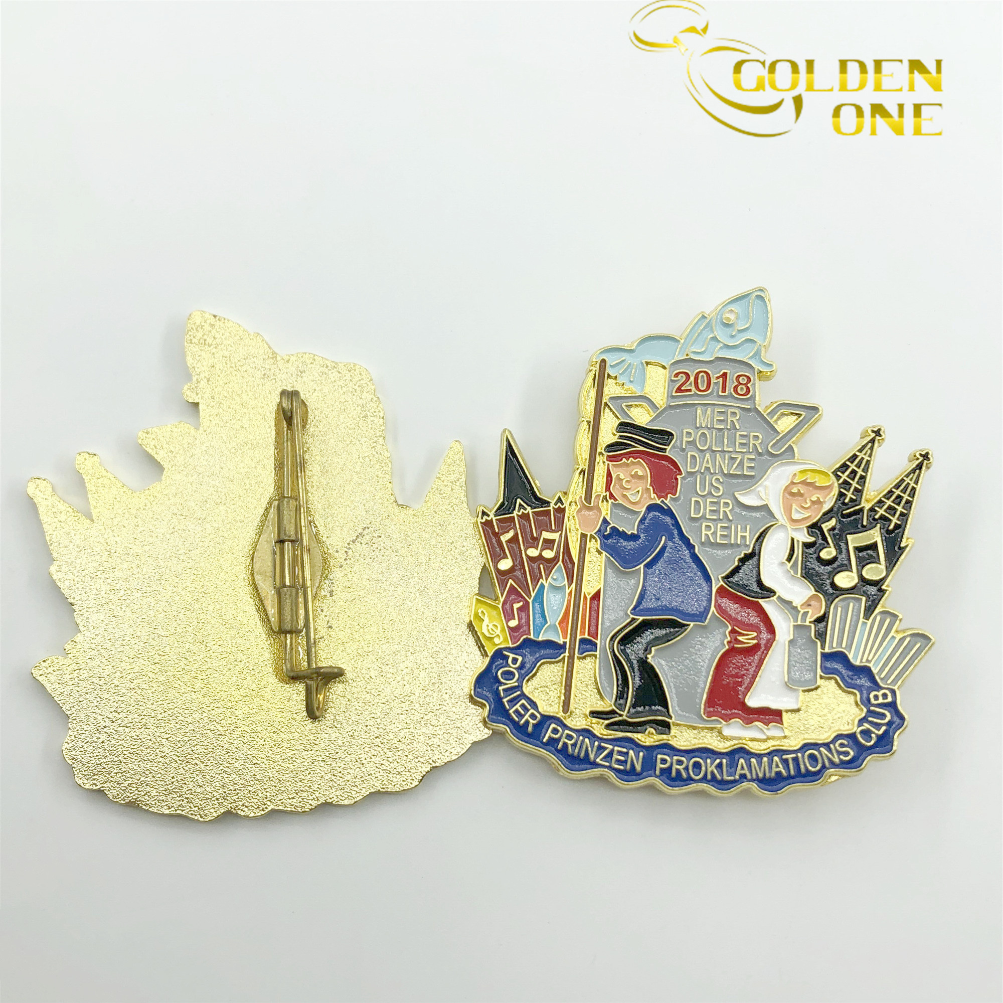 Hot Sale Product Fashion Carnival Brooches Pin Gold Plated Personalizado Zinc Alloy Metal Karnevalspins