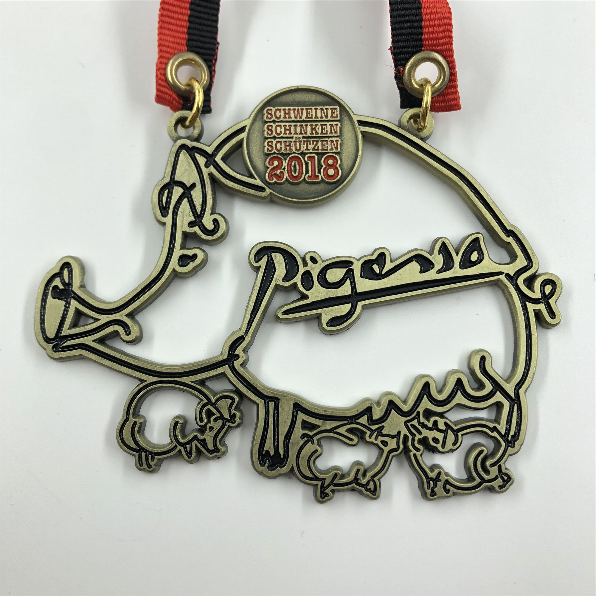 Hot Sale Product Gal Soft Enamel Medal Devils Carnival Metal Zinc Alloy Medallions With Webbing