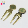 hot sale custom logo foldable repair accessories magnetic golf divot tools metal golf divot with ball marker